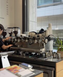 Espresso machine at Alexander Coffee Studio